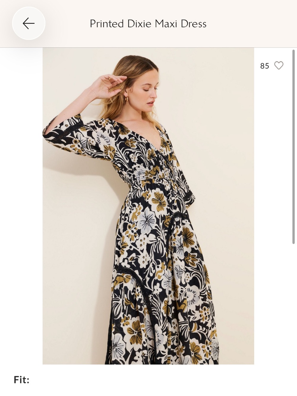 Free People Black Floral Maxi Dress with White & Olive Accents Dixie maxi dress